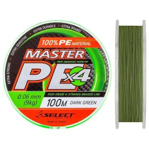Шнур Select Master PE 100м 0.36mm 42kg (темно-зелений)