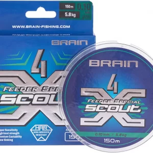 Шнур Brain Scout 4X 150m (camo green) 0.128mm 7.2kg