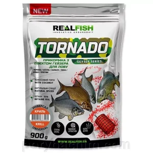 Рибальська прикормка RealFish TORNADO Універсал КРІЛЬ 900г з ефектом Гейзера