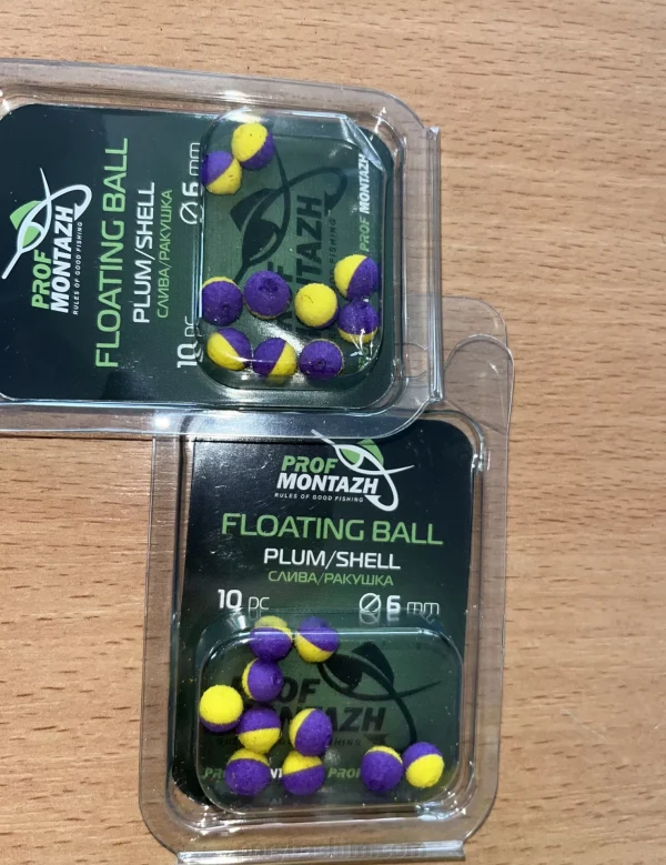 Плаваюча насадка Floating Ball Plum Shell Слива Ракушка 6мм EVA для риболовлі
