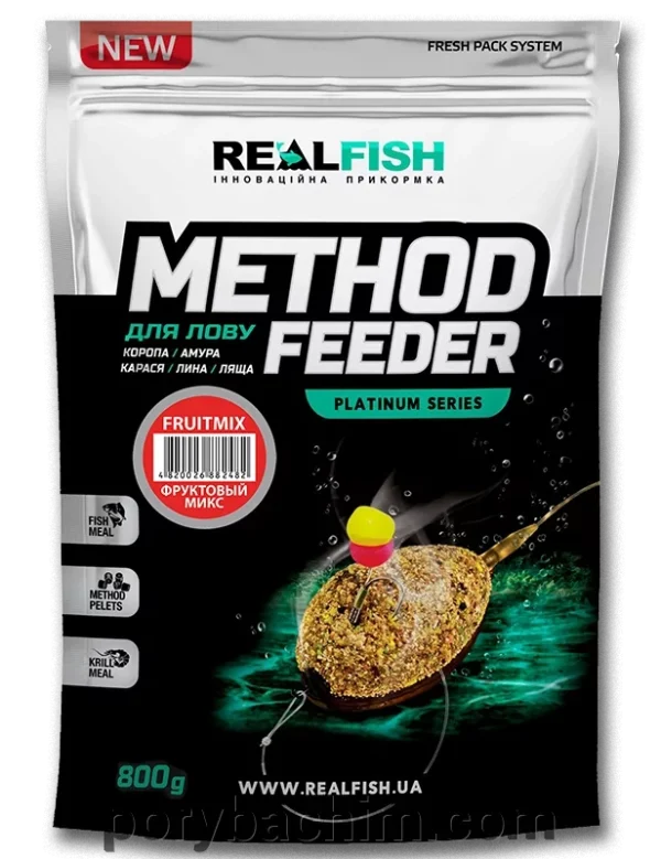 Рибальська прикормка RealFish METHOD FRUITMIX-ФРУКТОВИЙ МІКС – фруктова прикормка для коропа та амура