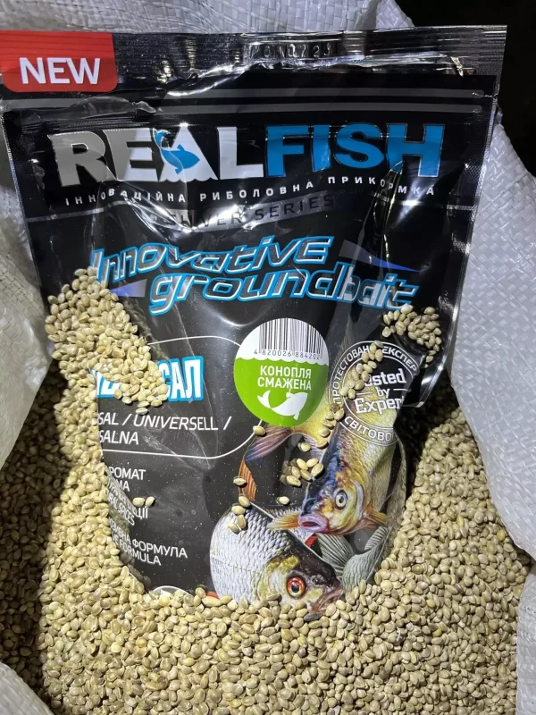 Прикормка RealFish Універсал Смажена Конопля 1 кг