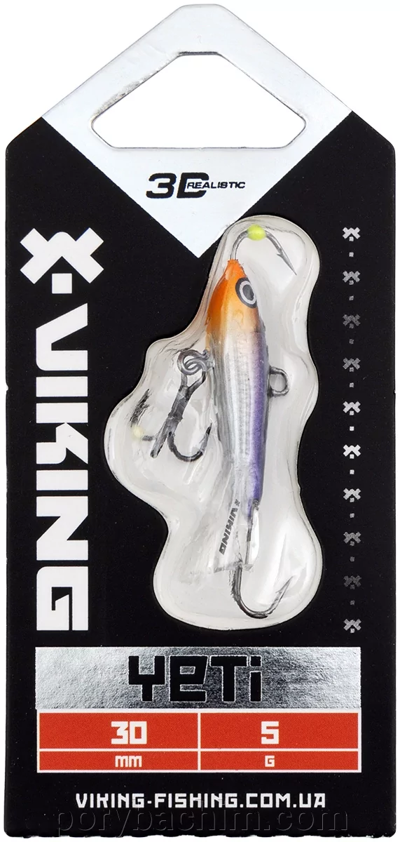 Балансир Viking Fishing Yeti Ice Jig 30mm 5.0g #20 Violet Anchovy