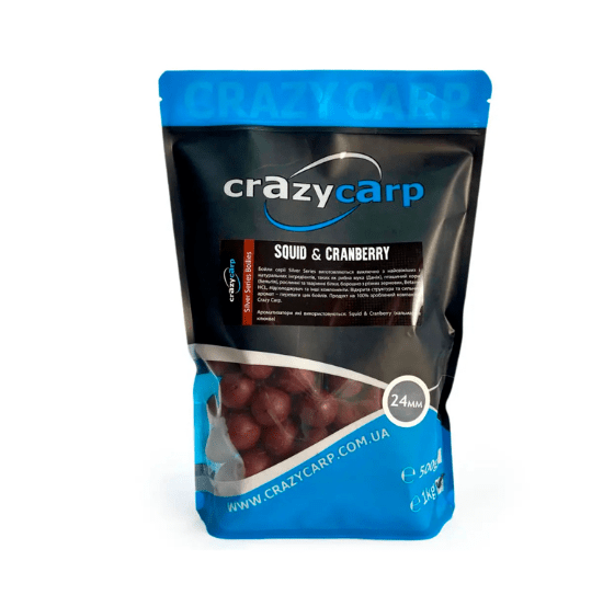 Бойли варені Crazy Carp Squid & Cranberry 24 мм 1кг